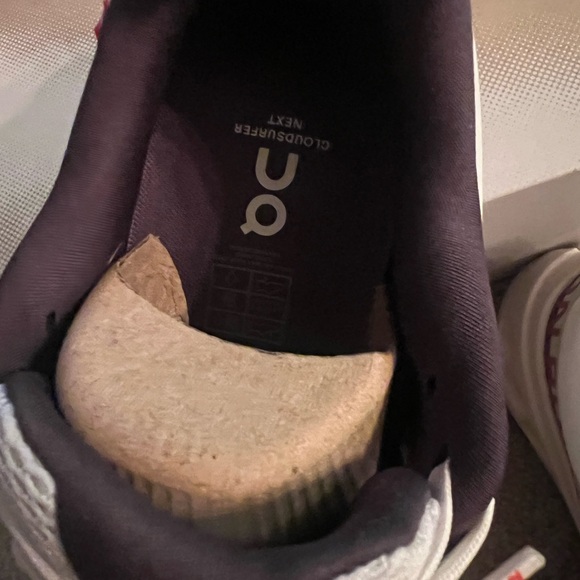 On Running Women's Athletic Shoes - White and Black with Red Accents - Picture 8 of 9